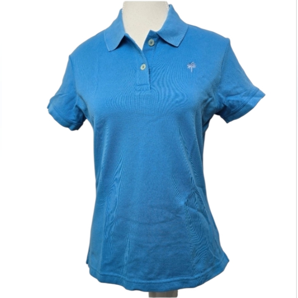 Lilly Pulitzer Vintage Blue Short Sleeve Polo Shirt Women’s Size 8 Casual Preppy